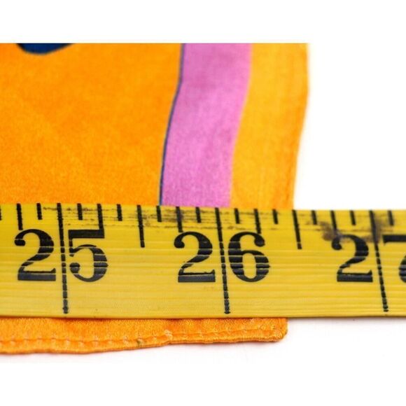 26"x26.5" GOLD BEIGE ORANGE FLORAL PRINT SILK HANDROLLED SCARF SHAWL WRAP (B46 - Picture 7 of 7